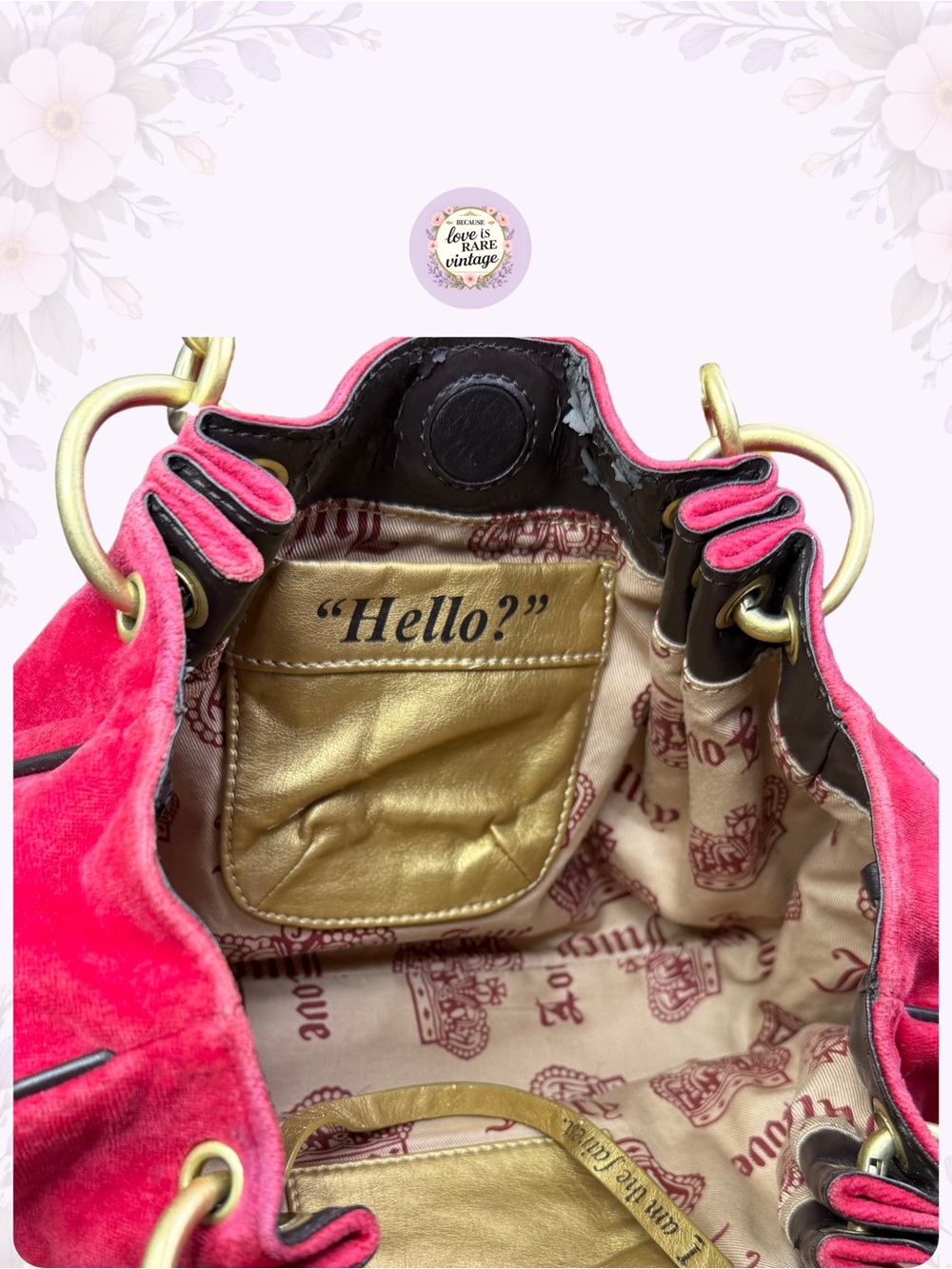 Juicy Couture Hot Pink Velour Fairytale Fluffy Shoulder Bag - Picture 9 of 12